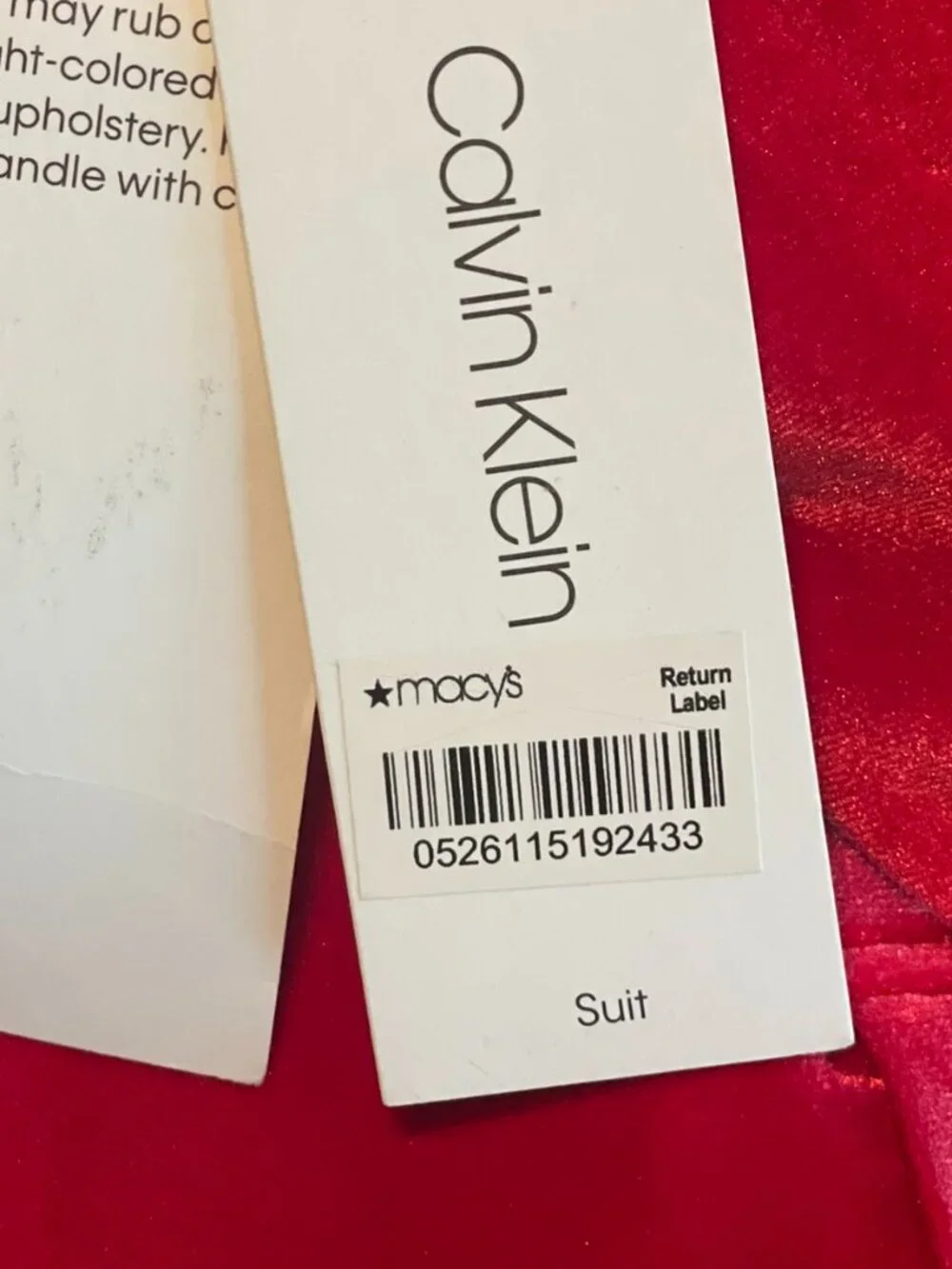 Calvin Klein Red Velvet Tuxedo Jacket Women's Size 10 NWT - Picture 8 of 8